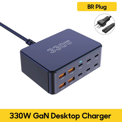 800W USB C Gan Charger 100W PD3.0 PPS QC3.0 Multiport Fast Charging Station for Iphone 15 16 Samsung Macbook Pro Laptops Tablets