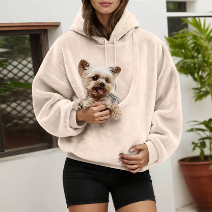 Unisex Pet Carrier Hoodie Cat Dog Bag Long Sleeve Sweatshirt Multiple Colors Plush Daily Wear Fashion Accessory