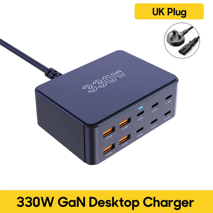 800W USB C Gan Charger 100W PD3.0 PPS QC3.0 Multiport Fast Charging Station for Iphone 15 16 Samsung Macbook Pro Laptops Tablets