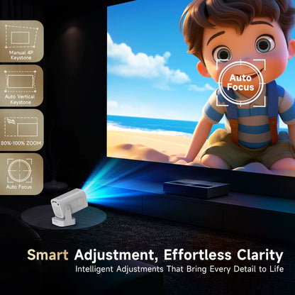 HY310 Projector Auto Focus 4K Native 1080P 330ANSI Android11 5W Speaker Air Mouse Voice Assistant Upgrated HY300