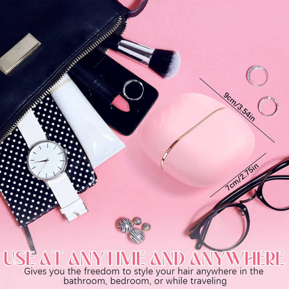 Mini Rechargeable Hair Straightener Brush: 3-Speed Temp Control, Anti-Scald Shell, Lightweight & Portable for Travel
